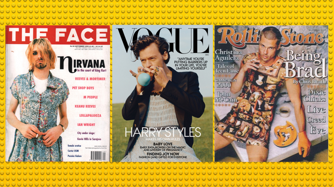 Ο τραγουδιστής Harry Styles στο εξώφυλλο της Vogue με φόρεμα Gucci