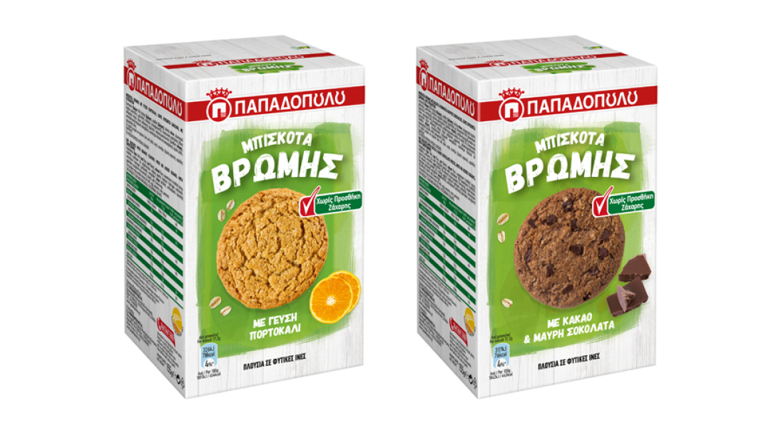 Μπισκότα Βρώμης Παπαδοπούλου χωρίς προσθήκη ζάχαρης