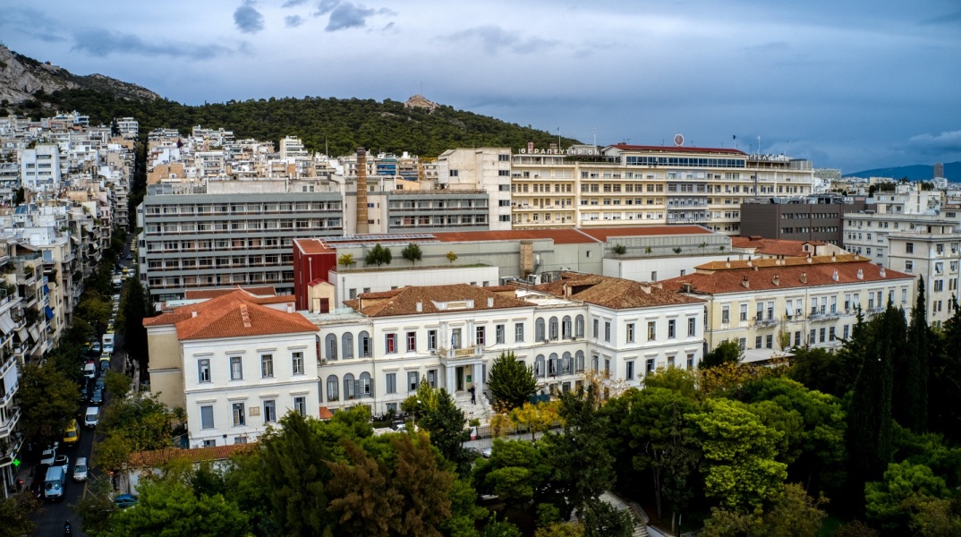 Αεροφωτογραφία του νοσοκομείου Ευαγγελισμός στην Αθήνα