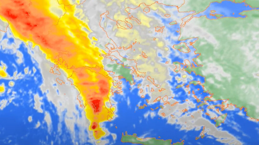 Κακοκαιρία: Το ψυχρό μέτωπο στην Ελλάδα όπως το κατέγραψε δορυφόρος