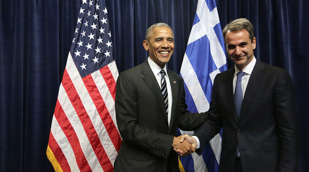 Μπαράκ Ομπάμα και Κυριάκος Μητσοτάκης σε παλαιότερη συνάντηση
