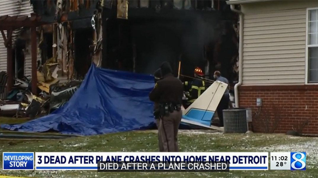 Πτώση μικρού αεροπλάνου σε σπίτι στο Μίσιγκαν