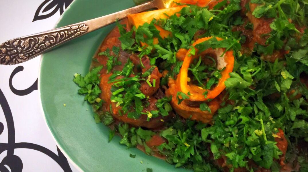 Osso buco με ριζότο μιλανέζε