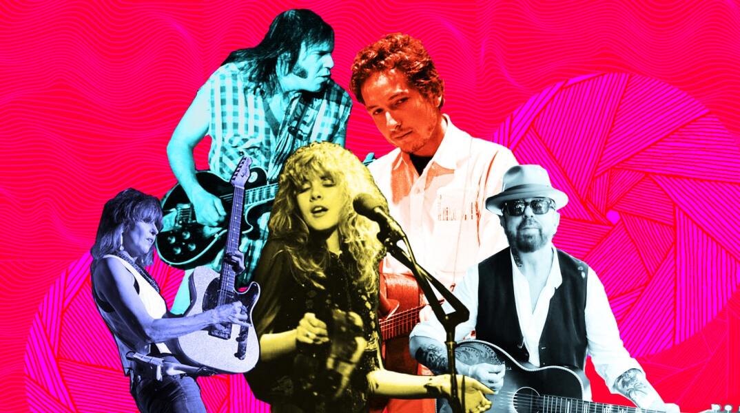 Εικονογράφηση με τους Bob Dylan, Neil Young, Chrissie Hynde, Stevie Knicks