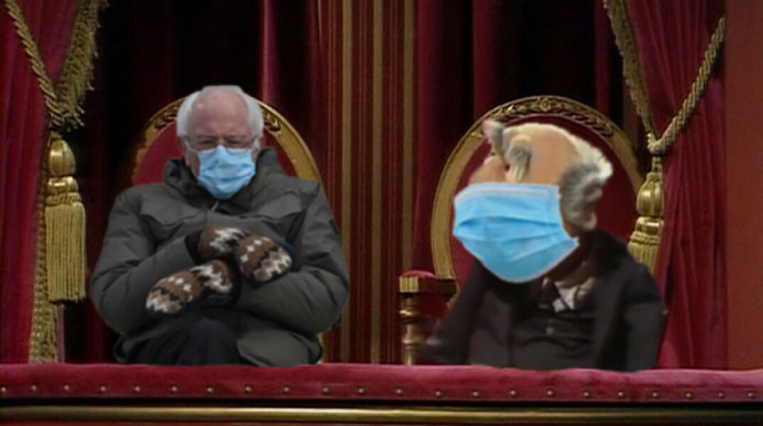 Bernie Sanders: Ένα από τα memes για τον γερουσιαστή που φόρεσε πλεκτά γάντια στην ορκωμοσία Μπάιντεν