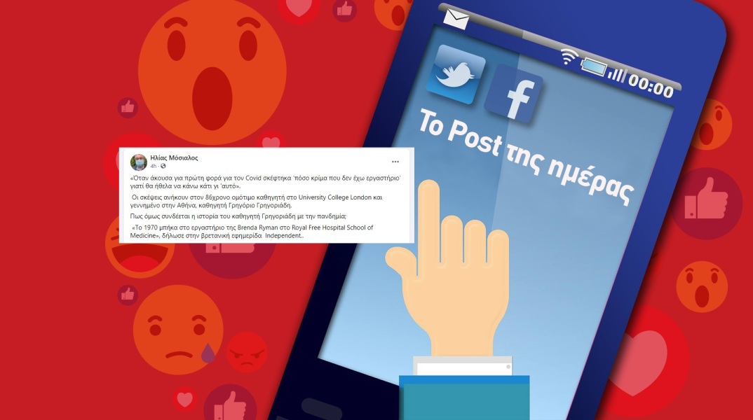 Ανάρτηση του Ηλία Μόσιαλου στα social media για την πανδημία του κορωνοϊού