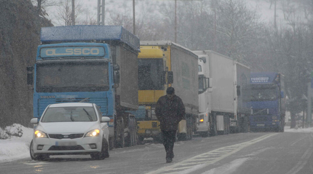 Κακοκαιρία: Χιόνια σε εθνική οδό (ΦΩΤΟ ΑΡΧΕΙΟΥ)