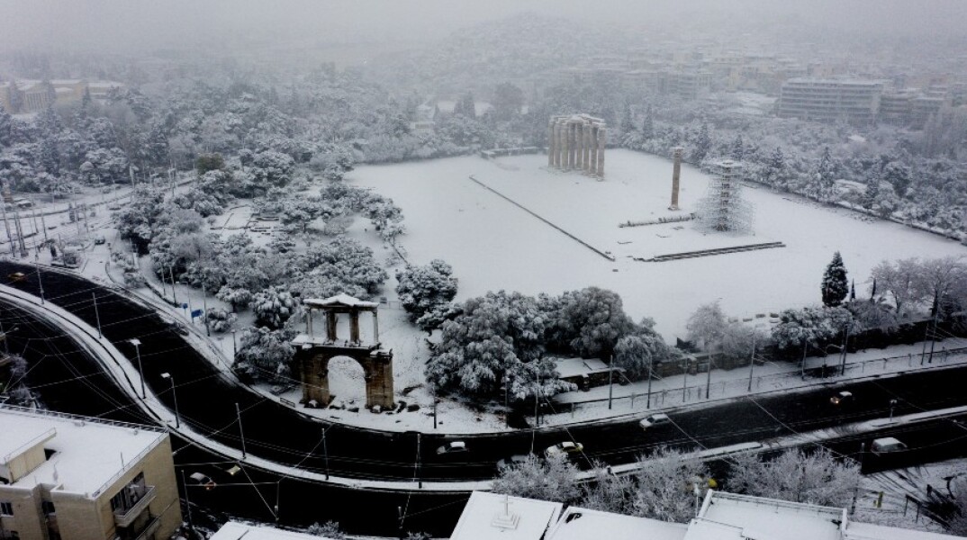 Η Αθήνα στα λευκά