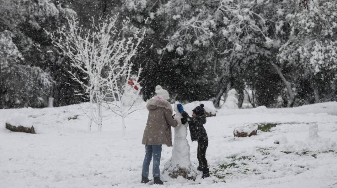 Κακοκαιρία Μήδεια - Χιονάνθρωποι