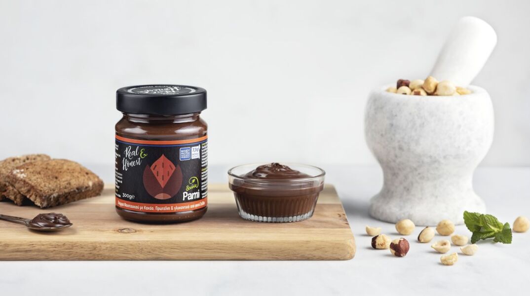 Πραλίνα φουντουκιού με κακάο και υψηλή περιεκτικότητα σε πρωτεΐνη