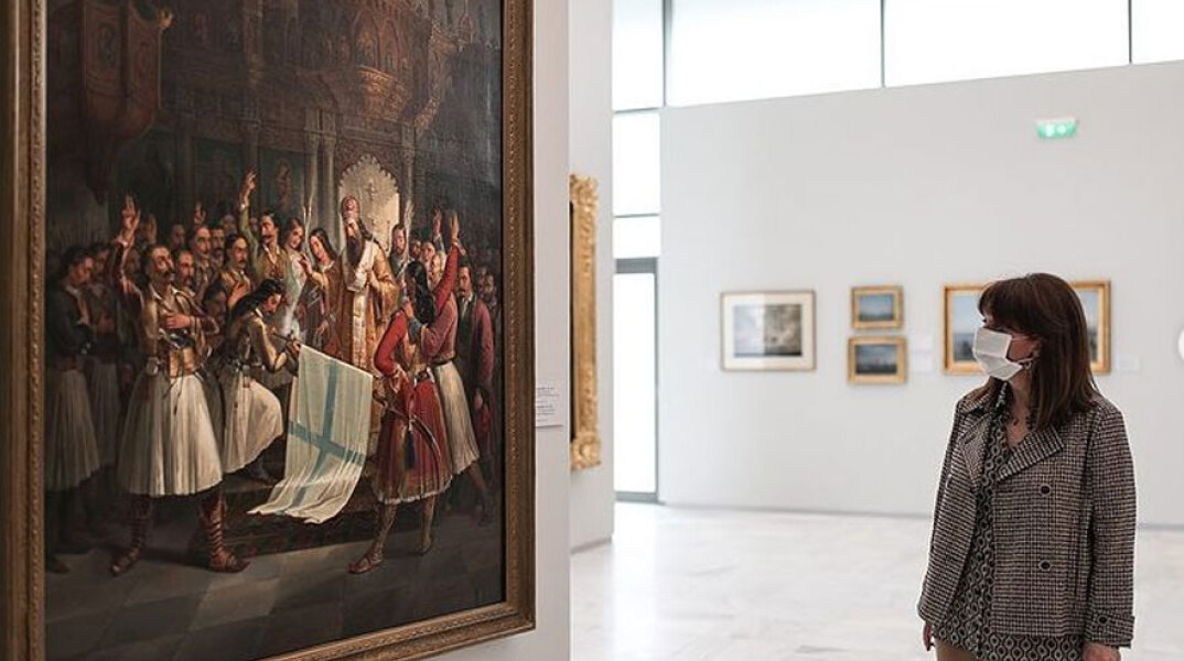 Η Κατερίνα Σακελλαροπούλου, Πρόεδρος της Δημοκρατίας, στη νέα Εθνική Πινακοθήκη