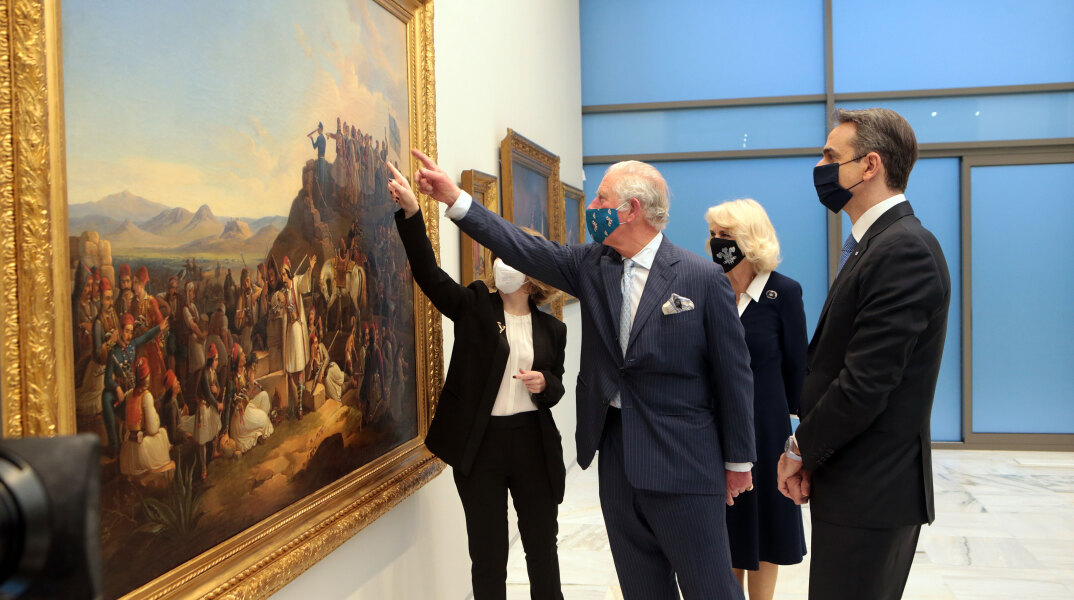Εθνική Πινακοθήκη - Εγκαίνια: Κυριάκος Μητσοτάκης και πρίγκιπας Κάρολος