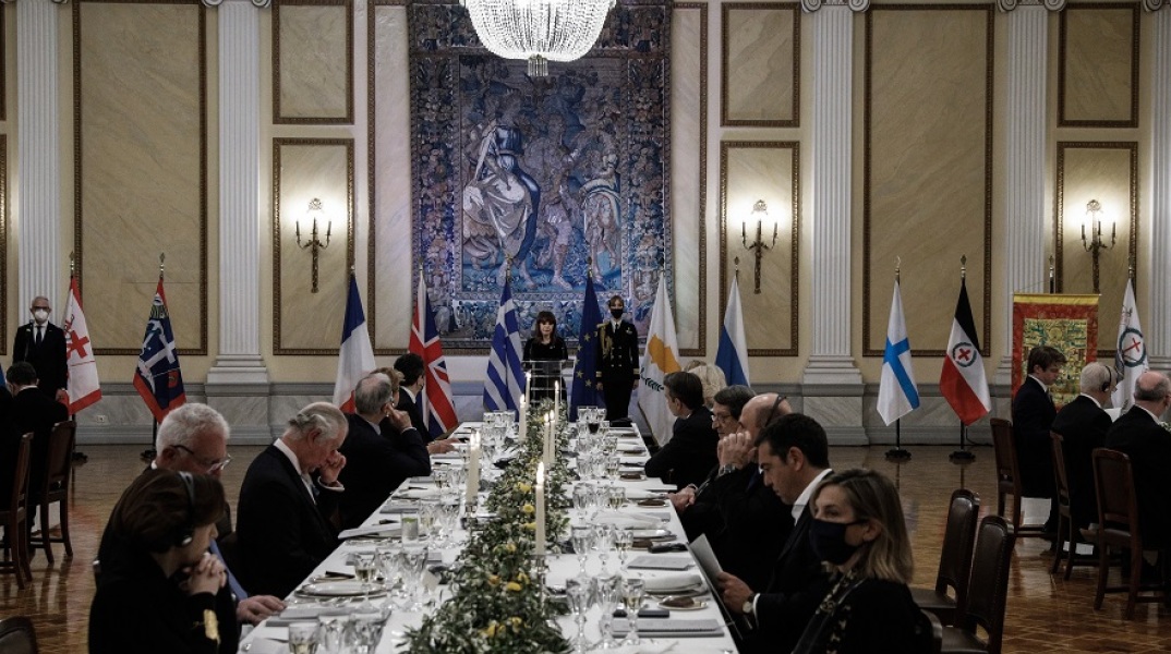 Επίσημο Δείπνο στο Προεδρικό Μέγαρο για τους προσκεκλημένους των εκδηλώσεων για τη συμπλήρωση 200 ετών από την Επανάσταση του 1821