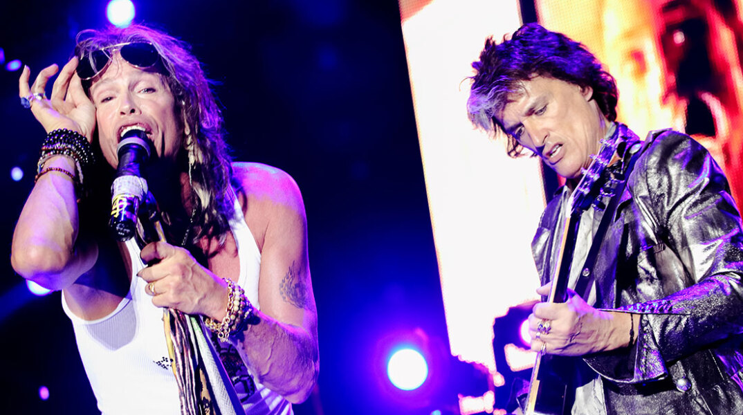 Στιγμιότυπο από τη συναυλία των Aerosmith στην Ελλάδα το 2010