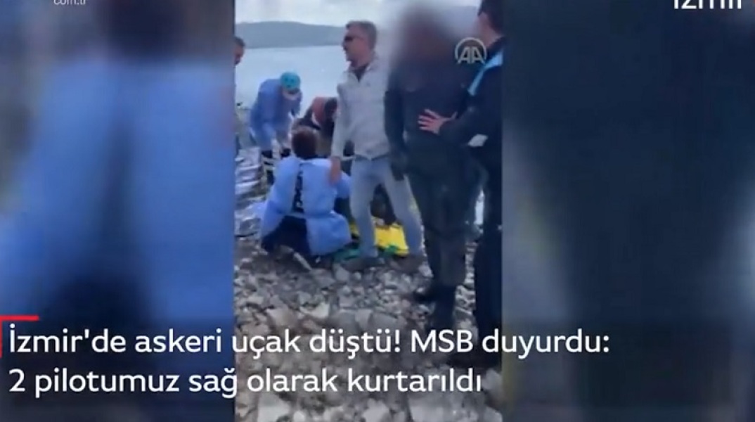 Στιγμιότυπο από τη διάσωση των δύο πιλότων