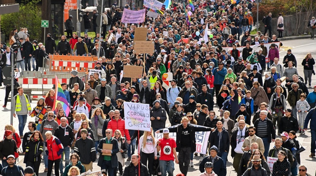 Διαδήλωση στη Γερμανία για τον κορωνοϊό