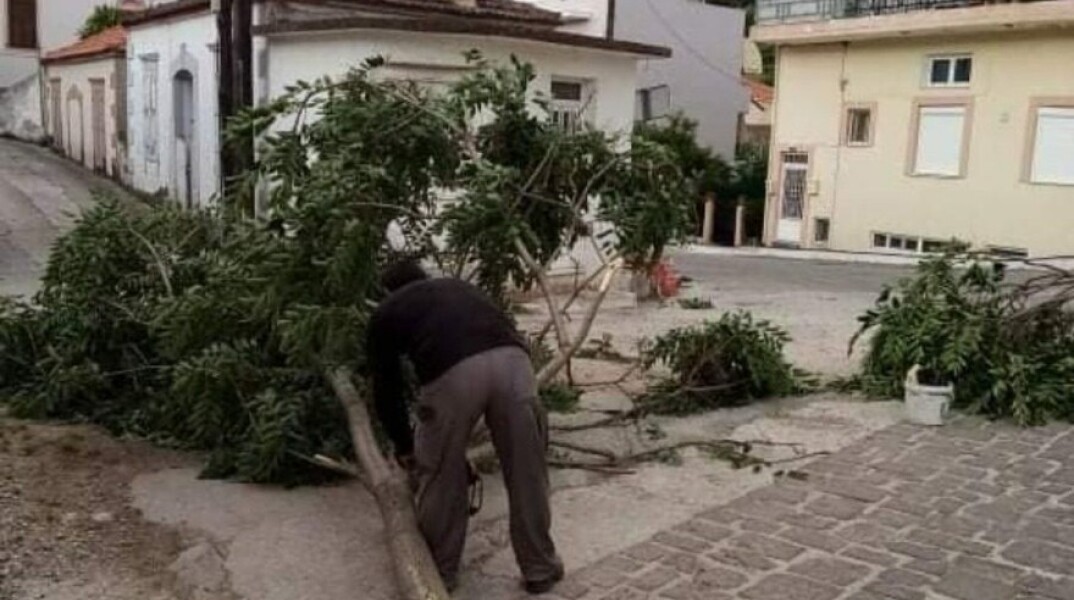 Καταστροφές στην Καλλονή της Λέσβου λόγω κακοκαιρίας