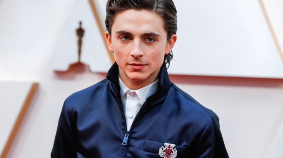 Ο Τιμοτέ Σαλαμέ στο κόκκινο χαλί της 92ης τελετής απονομής Όσκαρ, το 2020