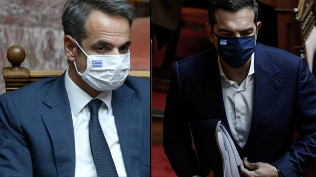 Κυριάκος Μητσοτάκης και Αλέξης Τσίπρας στη Βουλή