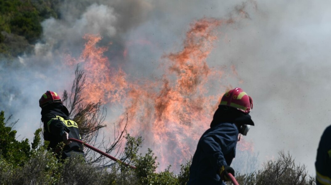 Πυροσβέστες σβήνουν φωτιά σε δασική περιοχή©Eurokinissi/ΚΑΡΑΓΙΑΝΝΗΣ ΜΙΧΑΛΗΣ