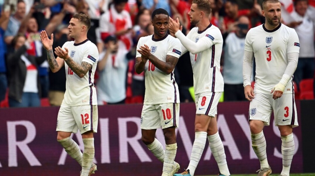 Οι παίκτες της εθνικής Αγγλίας μετά την πρόκριση κόντρα στη Γερμανία