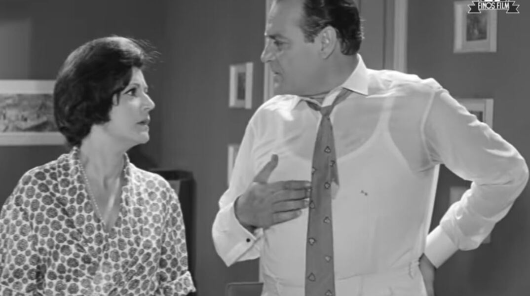 Η Ρένα Βλαχοπούλου και ο Λάμπρος Κωνσταντάρας στην ταινία η «Χαρτοπαίκτρα»