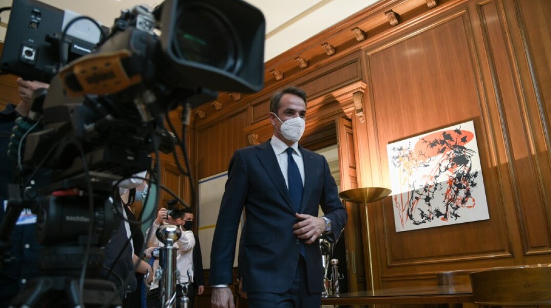 O Kυριάκος Μητσοτάκης στο Μέγαρο Μαξίμου © Eurokinissi/ΚΑΡΑΓΙΑΝΝΗΣ ΜΙΧΑΛΗΣ