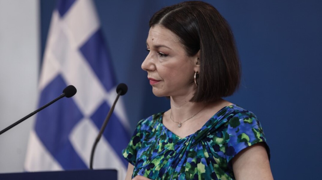 η κυβερνητική εκπρόσωπος Αριστοτελία Πελώνη © Eurokinissi / ΓΙΑΝΝΗΣ ΠΑΝΑΓΟΠΟΥΛΟΣ