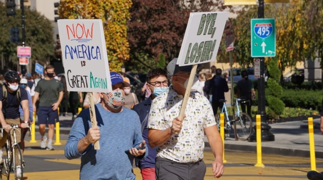 Διαδηλωτές κατά τις τελευταίες εκλογές των ΗΠΑ