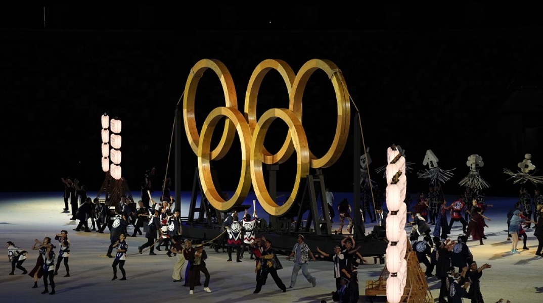 Στιγμιότυπο από την τελετή έναρξης των Ολυμπιακών Αγώνων 2020 στο Τόκιο 