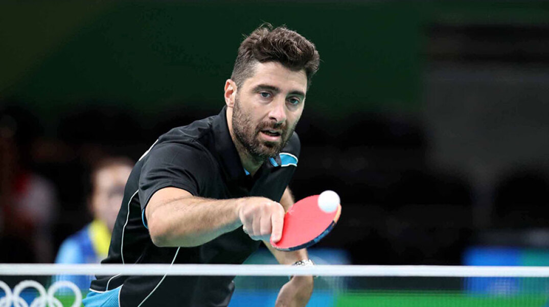 Ο Παναγιώτης Γκιώνης σε αγώνα πινγκ πονγκ για τους Ολυμπιακούς Αγώνες (ΦΩΤΟ ΑΡΧΕΙΟΥ) - Η κρατική τηλεόραση δεν έδειξε τον αγώνα του στο Τόκιο 2020