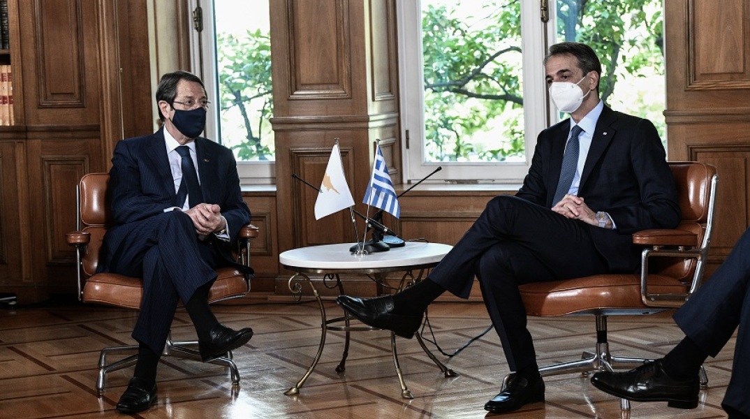 O Πρόεδρος της Κυπριακής Δημοκρατίας, Νίκος Αναστασίαδης, με τον πρωθυπουργό, Κυριάκο Μητσοτάκη