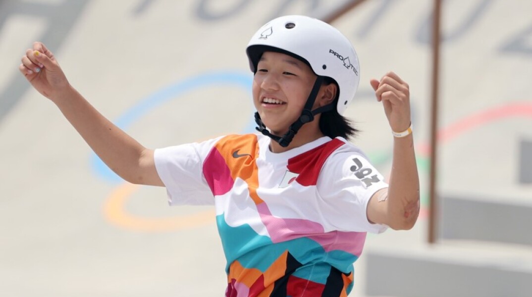 H χρυσή Ολυμπιονίκης στο σκέιτμπορντ γυναικών, Momiji Nishiya © EPA / JIJI PRESS