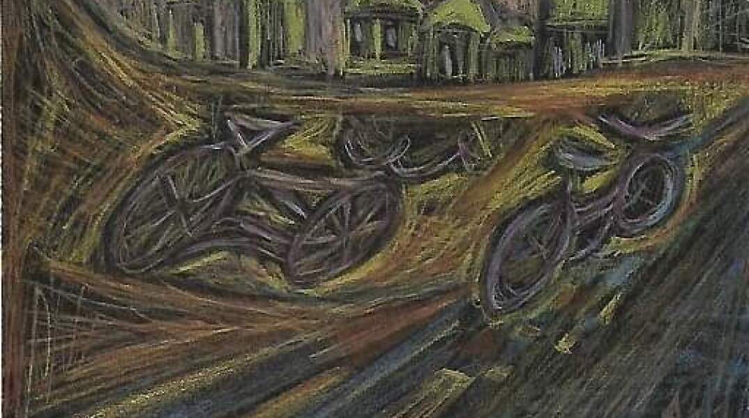 Πίνακας ζωγραφικής που απεικονίζει ποδήλατα