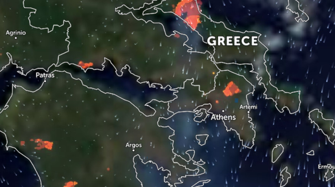 Zoom Earth: Live οι πυρκαγιές στην Ελλάδα μέσω δορυφόρου