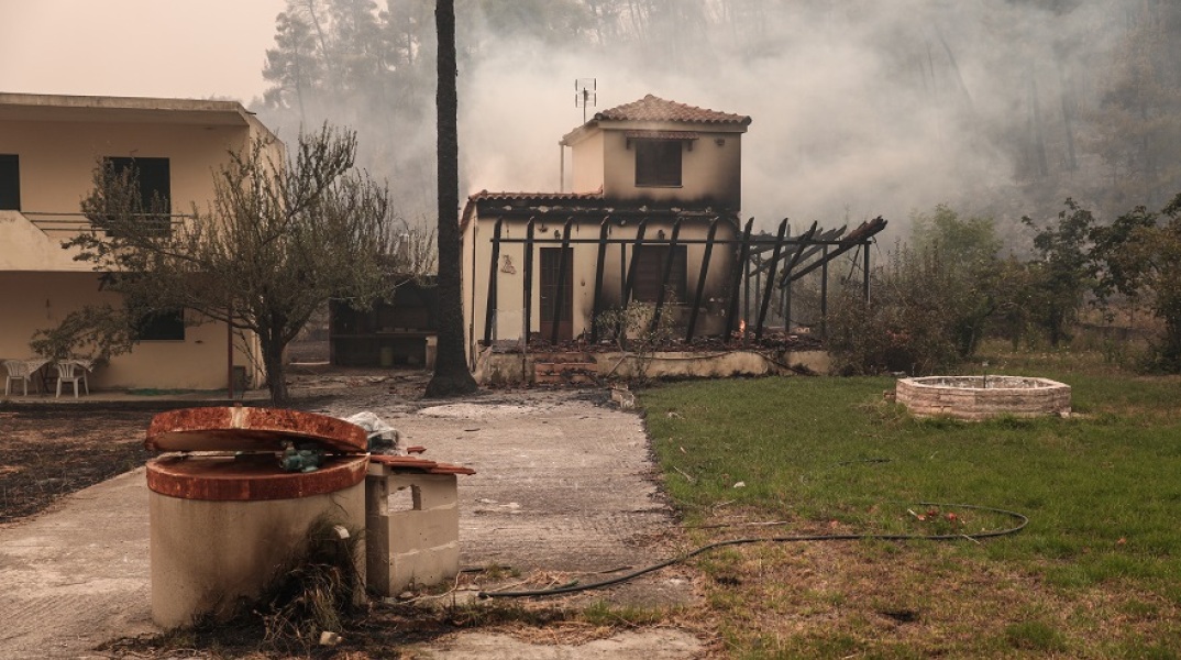 Στιγμιότυπο από τις εστίες φωτιές στη Βόρεια Εύβοια - Καμένα στις Γούβες