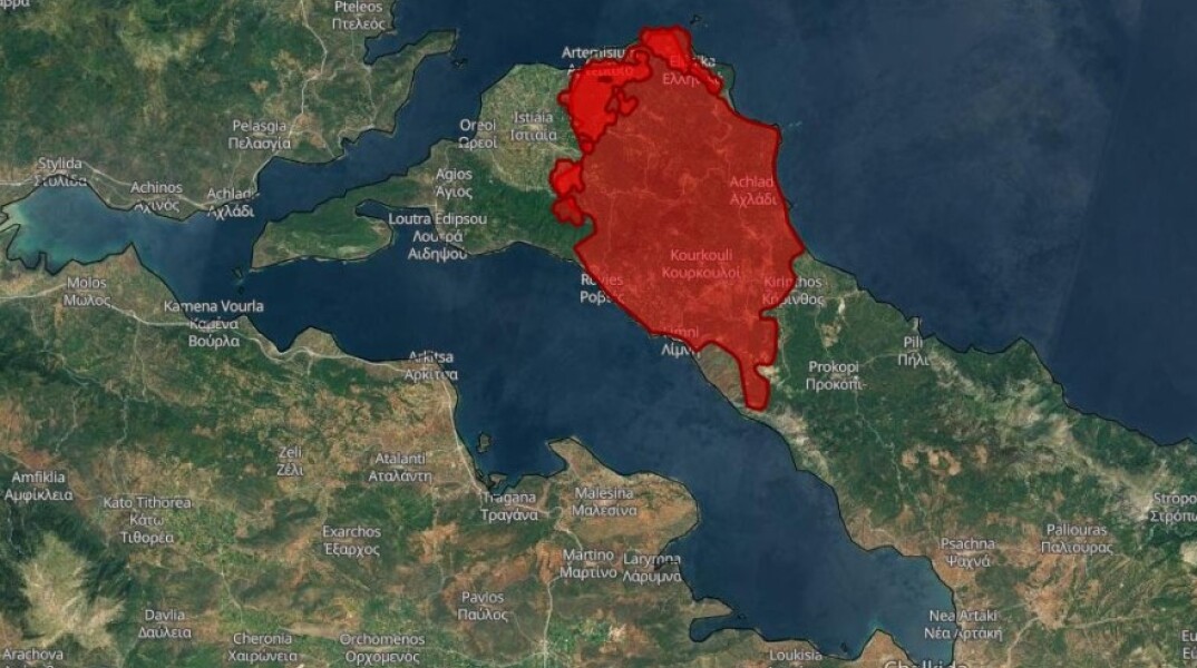 Φωτιά στην Εύβοια: Χάρτης με τις πληγείσες περιοχές