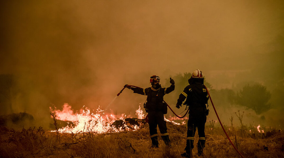 Πυροσβέστες σε δασική πυρκαγιά στα Βίλια - Δεκάδες συλλήψεις τον Αύγουστο για εμπρησμό