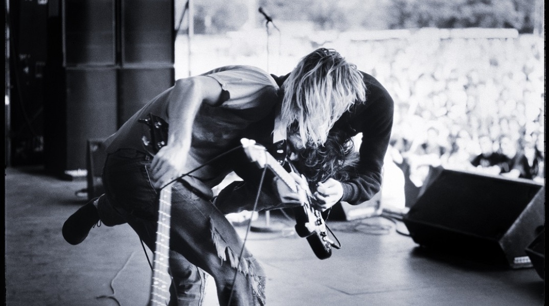 Kurt Cobain και Krist Novoselic σε συναυλία των Nirvana, Pukkelpop Festival, Βέλγιο, 25 Αυγούστου 1991