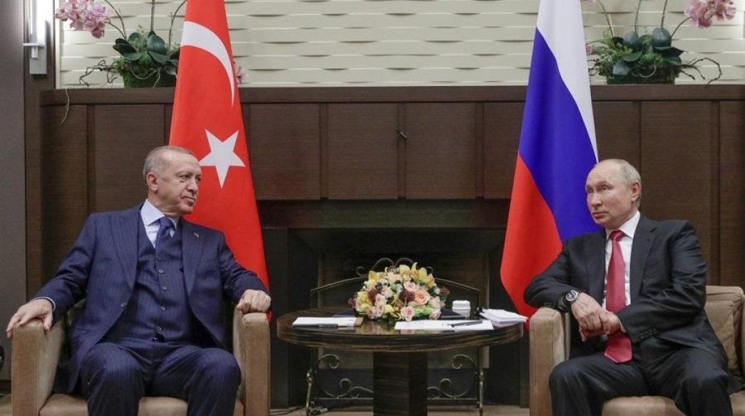 O Ρετζέπ Ταγίπ Ερντογάν με τον Βλαντιμίρ Πούτιν