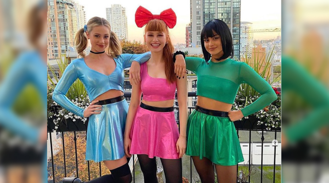 Γυναίκες ντυμένες powerpuff girls για Halloween
