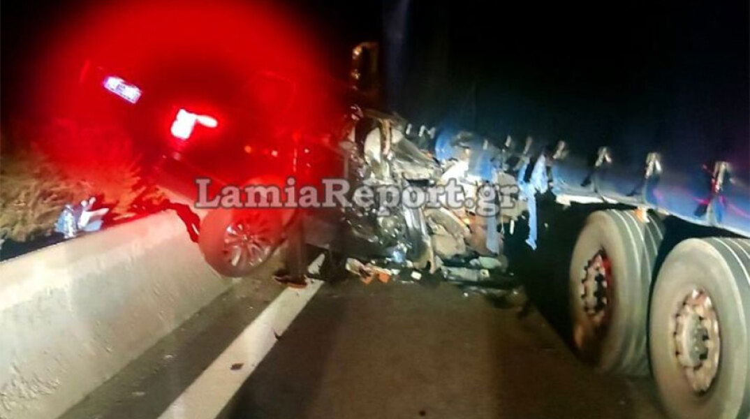 Το τζιπ που οδηγούσε ο Αλέξης Κούγιας και έπεσε σε φορτηγό στην Εθνική Οδό