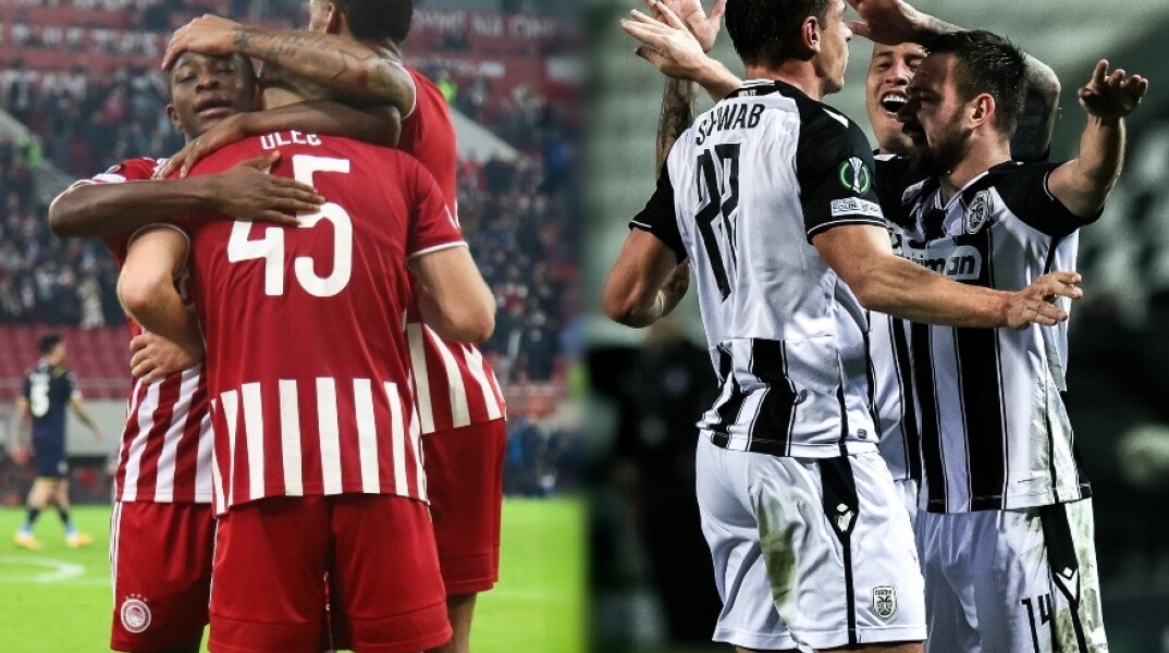 Παίκτες του Ολυμπιακού και του ΠΑΟΚ