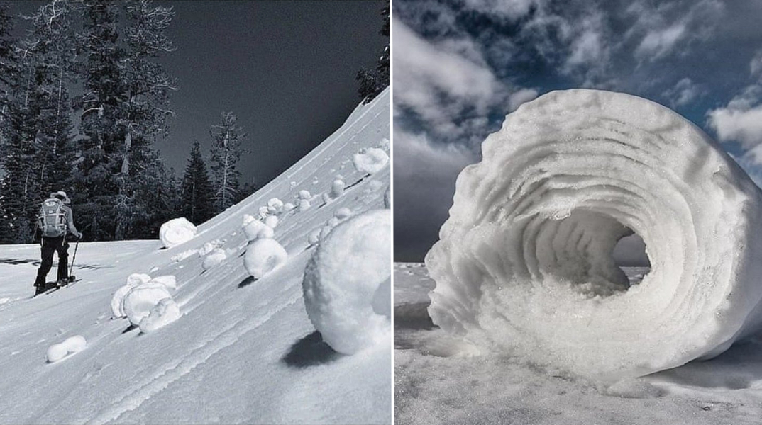 «Κύλινδροι χιονιού»: Τι είναι και πώς εμφανίζονται στα βουνά – Ο Σάκης Αρναούτογλου εξηγεί το φαινόμενο