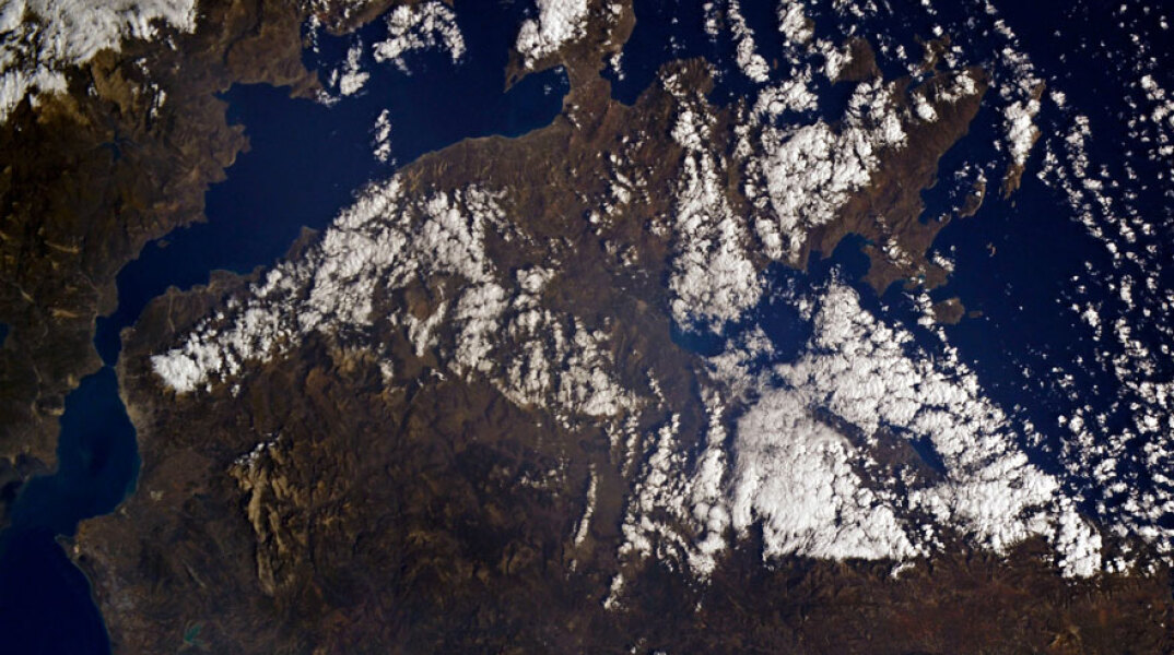 Η Πελοπόννησος όπως φαίνεται από τον Διεθνή Διαστημικό Σταθμό
