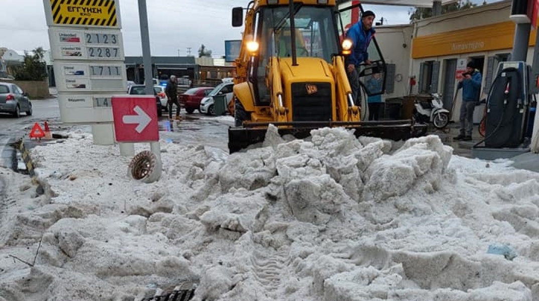 Χαλάζι στη Σαντορίνη