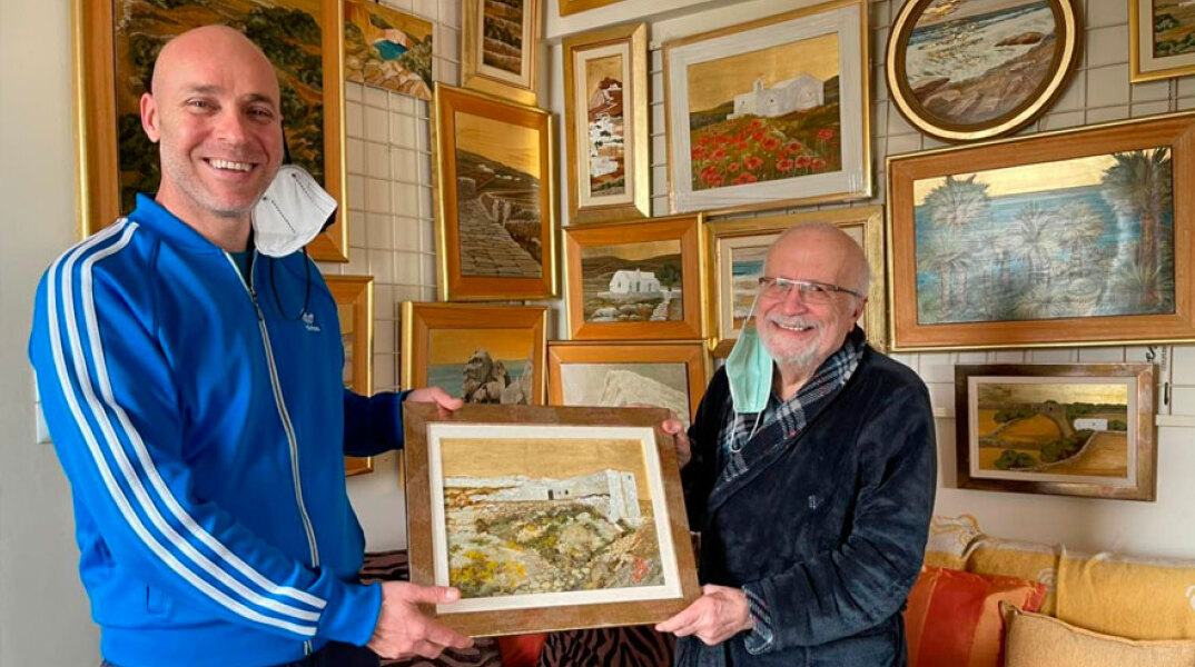 Ο Γιώργος Βένιος με τον ζωγράφο Μάρκο Βενιό