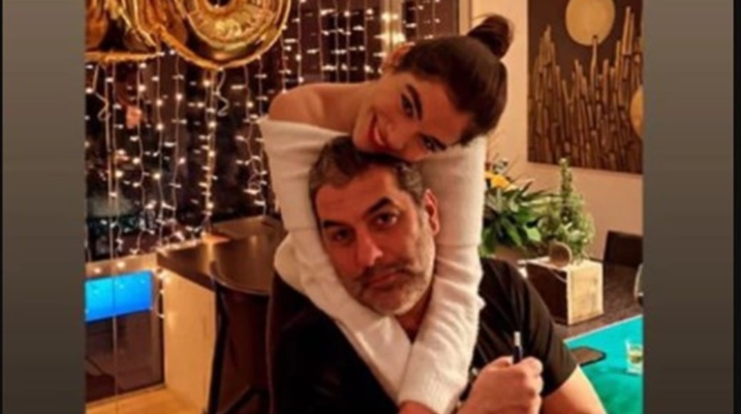 Η Μελίνα Νικολαΐδη με τον ηθοποιό, Βασίλη Μπισμπίκη