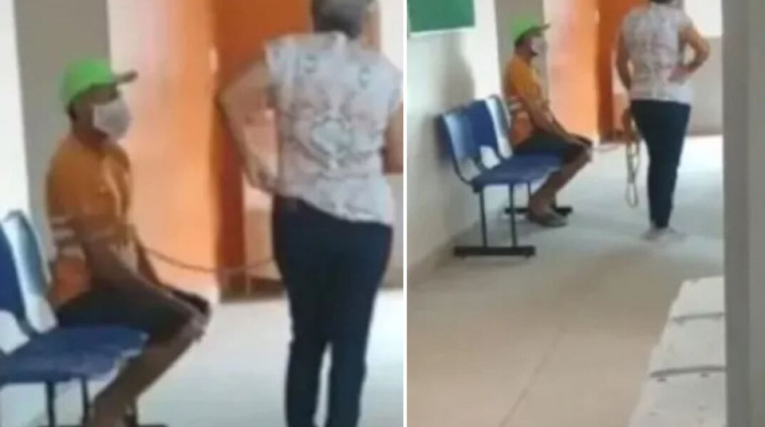 Αντιεμβολιαστής σύζυγος στη Βραζιλία είναι δεμένος στην αίθουσα αναμονής, με τη γυναίκα του να κρατά το σχοινί