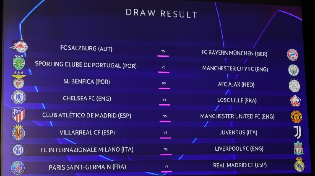 Τα ζευγάρια της φάσης των «16» του Champions League